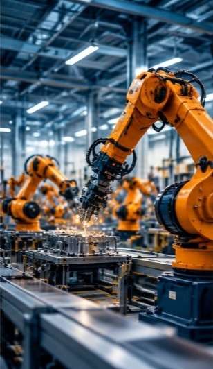 Robotic automation on an industrial manufacturing floor